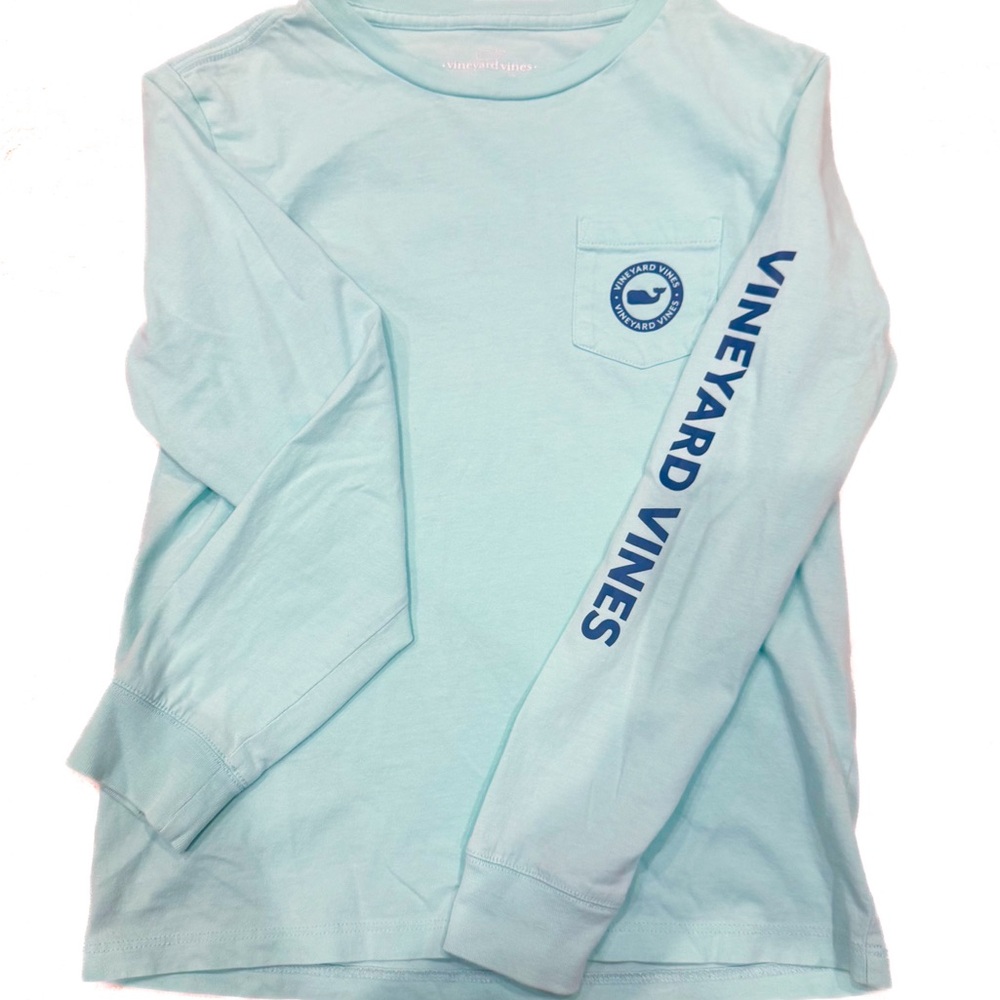 Vineyard Vines Kids Aqua Long Sleeve Tee